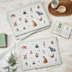 Wrendale store dekkebrikker 'Country set' 4 stk