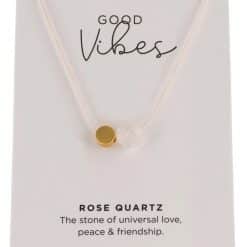 Rose Quartz Natural Cord - kjede
