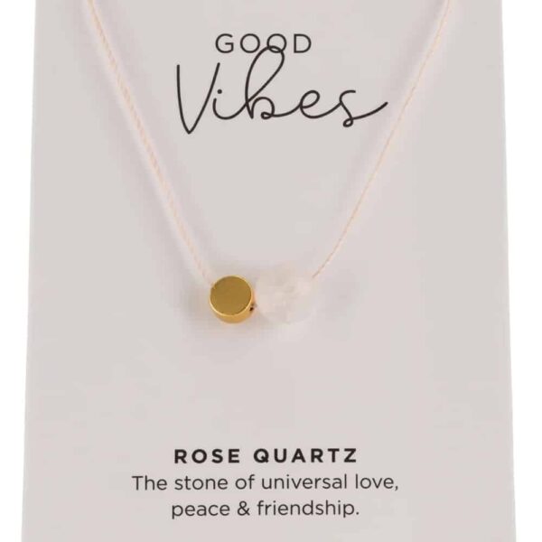 Rose Quartz Natural Cord - kjede