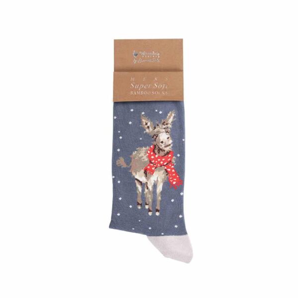 Wrendale Herresokker Jul "ALL WRAPPED UP" Esel