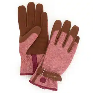 Hagehansker Tweed rød M/L