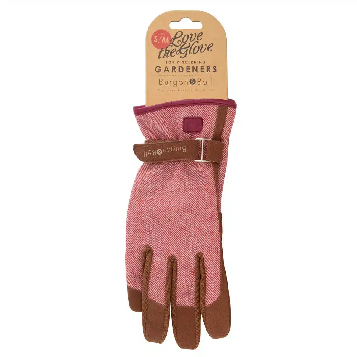 Hagehansker Tweed rød S/M - Bilde 2