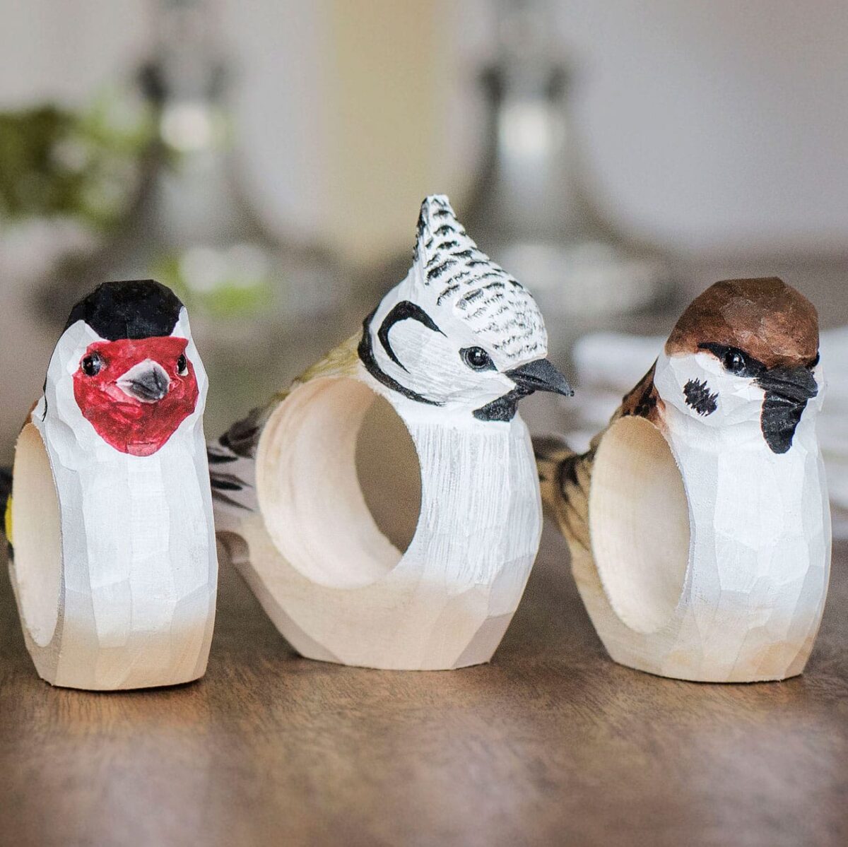 Serviettring i tre Stillits (Goldfinch) - Bilde 3