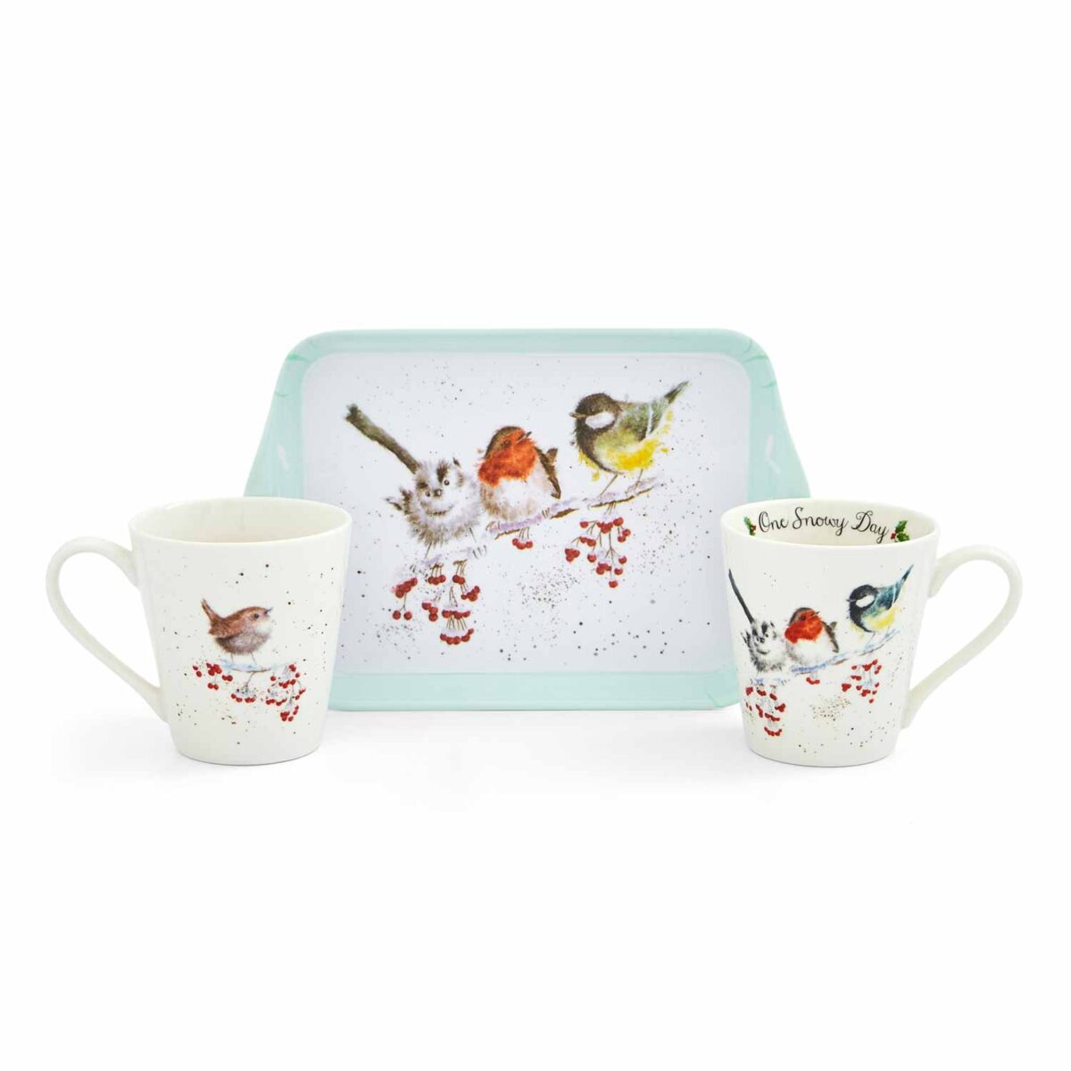 Wrendale julekopper og lite brett - one snowy day