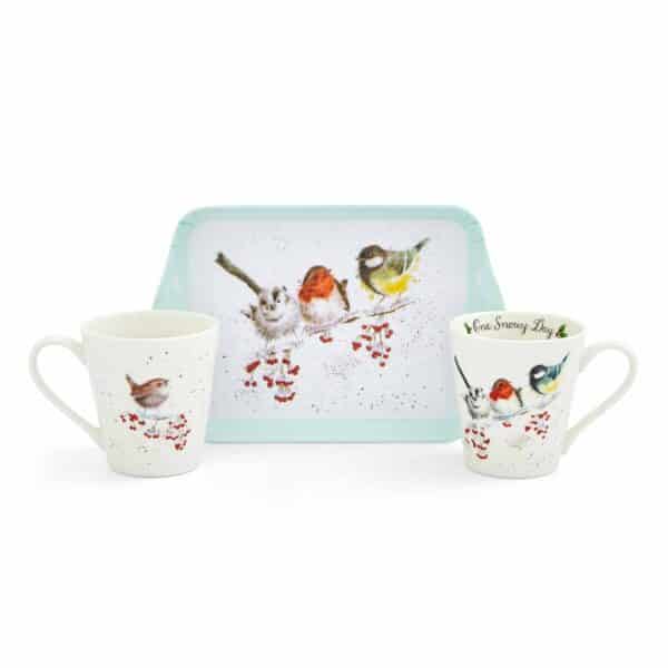 Wrendale julekopper og lite brett - one snowy day