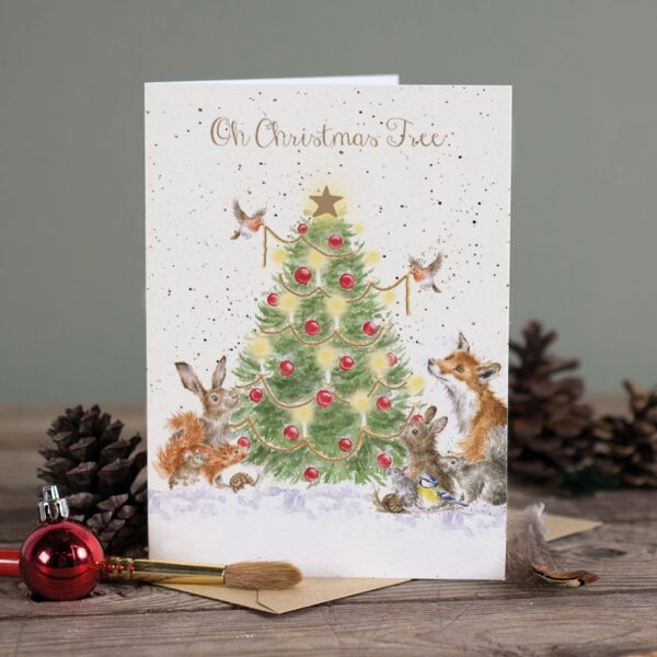 Alternative view of Wrendale Stort julekort 'Oh Christmas Tree'