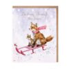 Wrendale Stort julekort 'The Sleigh Ride'