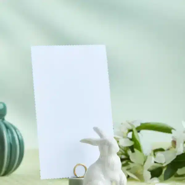 Alternative view of Birthday stories Hare sage green lysestake