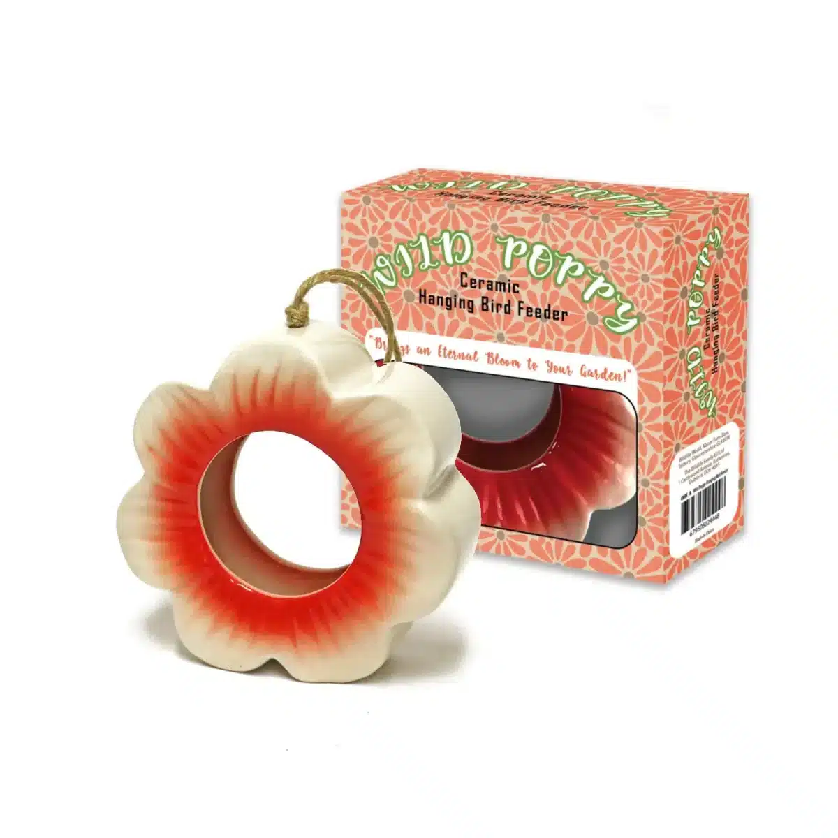 Wild poppy hengende fuglemater i keramikk - Bilde 2
