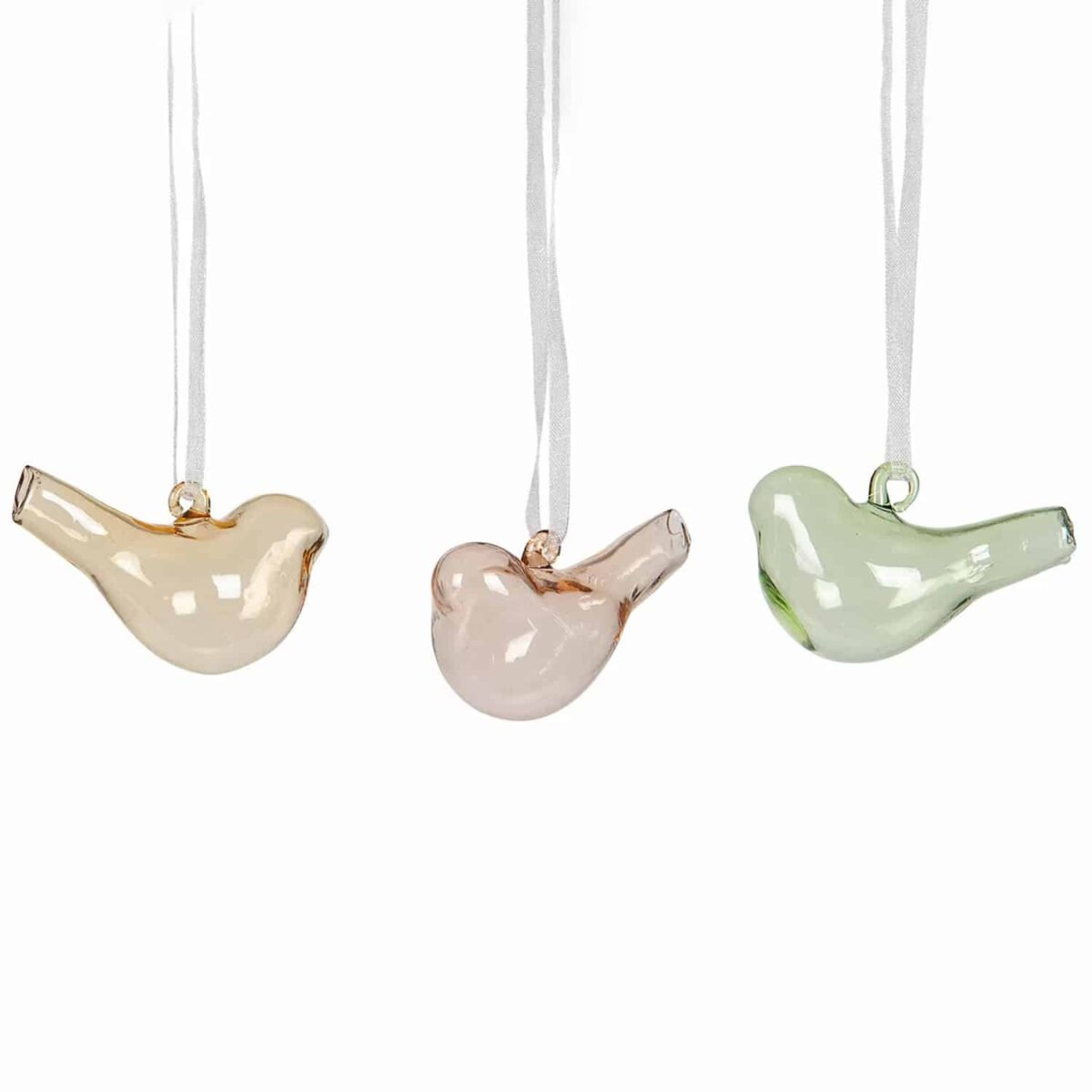 3 fargeglade fugler i glass - Bilde 2