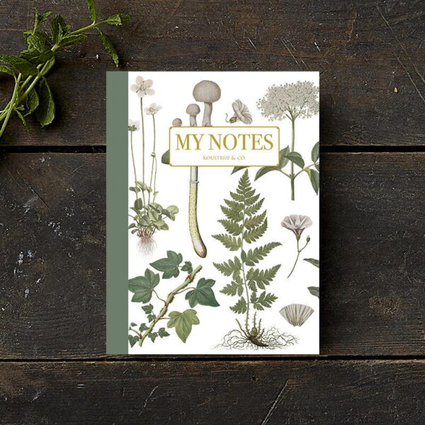 Green Floral Notathefte A5