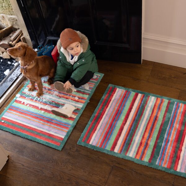 HugRug Dørmatte Bright Green Stripes 65x85 - Bilde 4