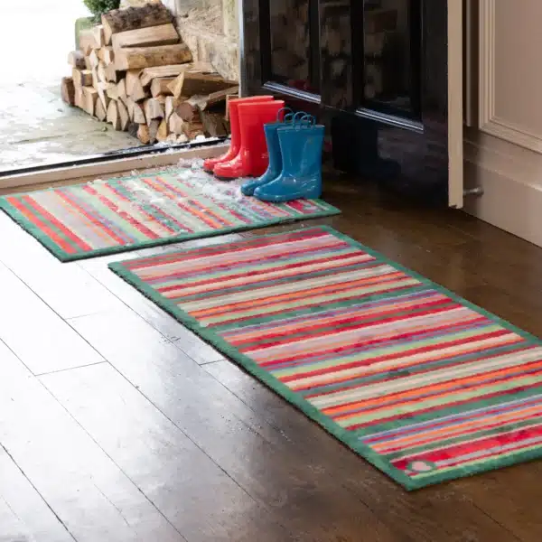 HugRug Dørmatte Bright Green Stripes 65x85 - Bilde 5