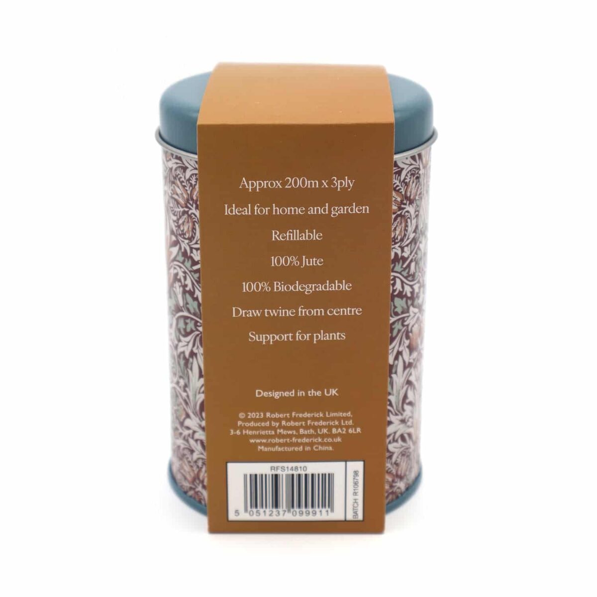 Boks med jutesnor William Morris Orange Grove Burgundy - Bilde 3