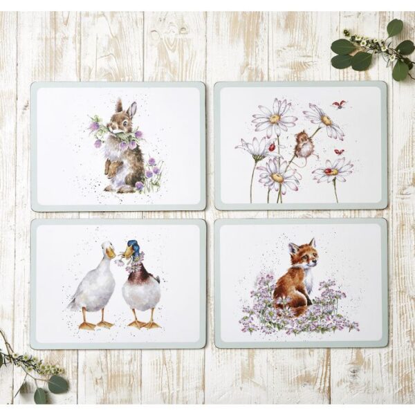 Wrendale Wild Flower Sett med 4 store dekkebrikker - Bilde 2