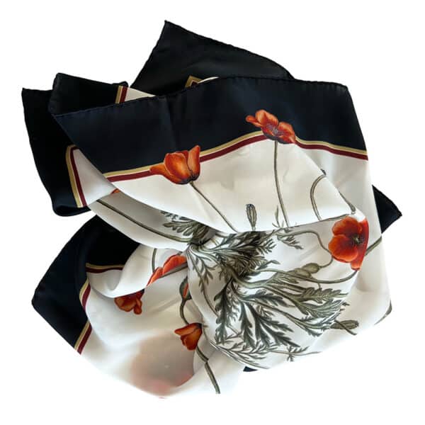 Silke skjerf valmue 90x90 - Bilde 3