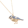 Enamel Blue Tit Short Necklace