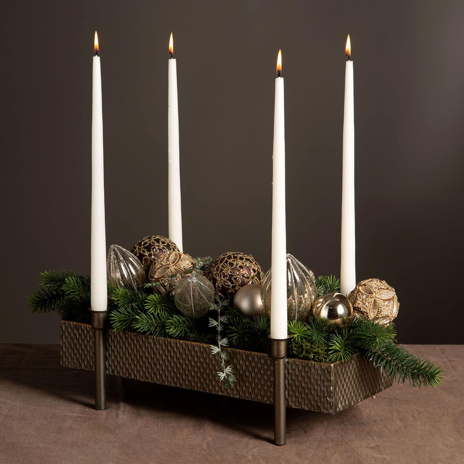 Borddekorasjon / Adventsstake i Metall - Messing - Bilde 3