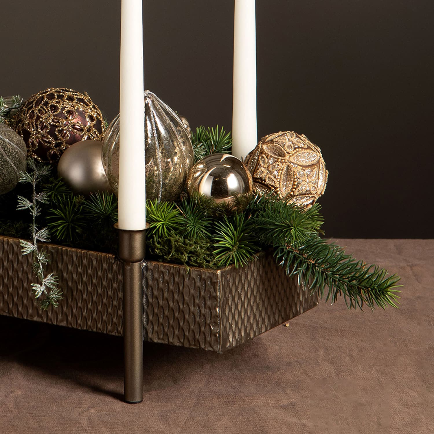 Borddekorasjon / Adventsstake i Metall - Messing - Bilde 2