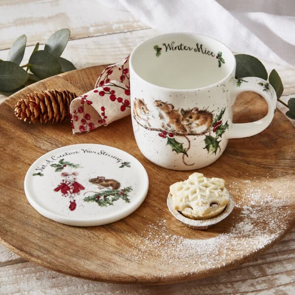 Wrendale julekrus og coaster Winter Mice
