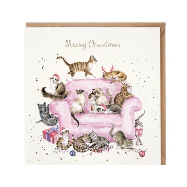 Wrendale Stort julekort 'Meowy Christmas'