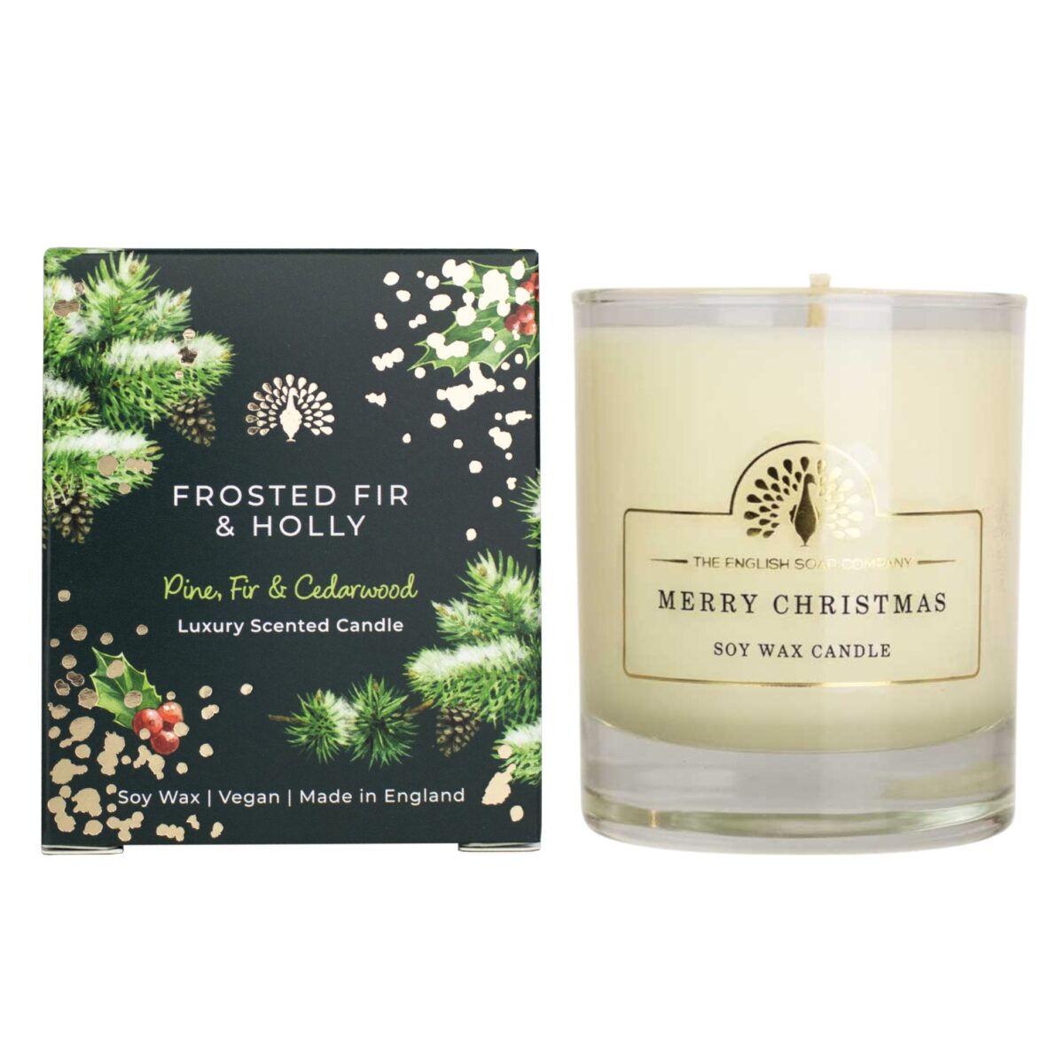 Frosted Fir and Holly Duftlys soyavoks - Bilde 5