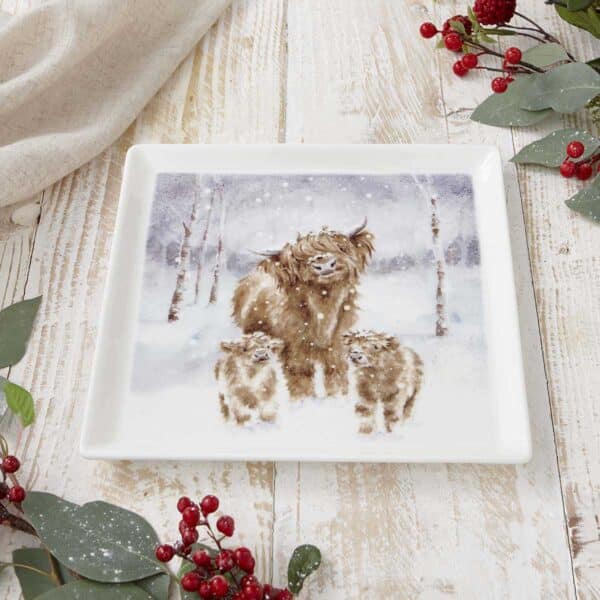 Alternative view of Wrendale Lite Serveringsfat A Highland Christmas (Høylandsfe)