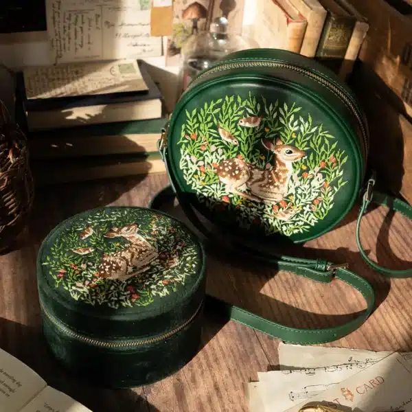 Alternative view of Fable smykkeskrin Brodert rådyr